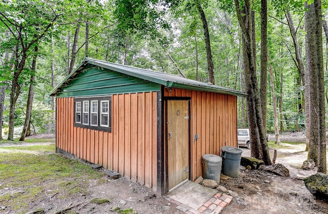 20 Jessica Ln, Barnardsville, NC 28709 - view of outbuilding with a wooded view