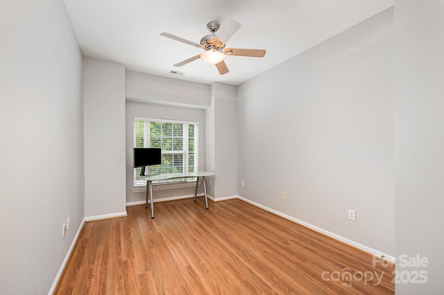 7731 Sedgebrook Dr E, Stanley, NC 28164 - unfurnished office featuring light wood finished floors and a ceiling fan