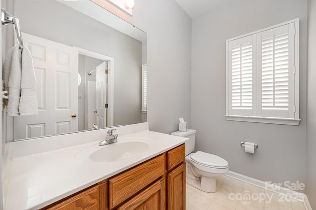 7731 Sedgebrook Dr E, Stanley, NC 28164 - bathroom featuring vanity, tile patterned floors, and a shower