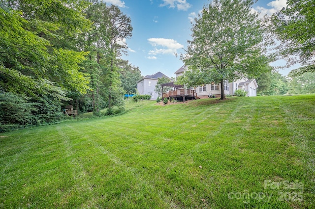 7731 Sedgebrook Dr E, Stanley, NC 28164 - view of grassy yard with a deck