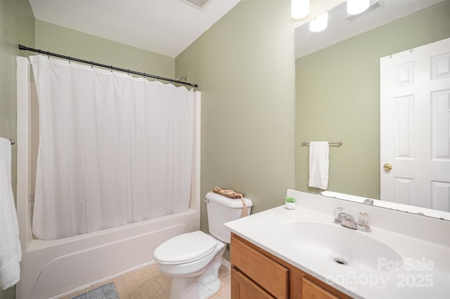 4732 Meadowfield Rd Unit L35, Charlotte, NC 28215 - bathroom featuring vanity, shower / bathtub combination with curtain, and tile patterned floors