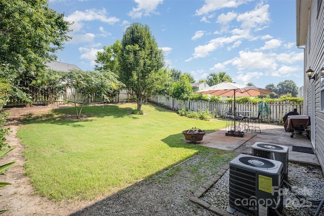 4732 Meadowfield Rd Unit L35, Charlotte, NC 28215 - fenced backyard featuring a fire pit and a patio area