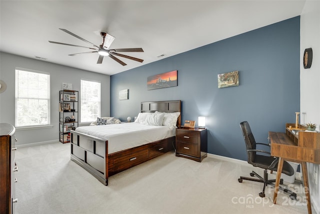713 Torrey Pines Ln, Fort Mill, SC 29715 - bedroom featuring light colored carpet, an office area, and a ceiling fan