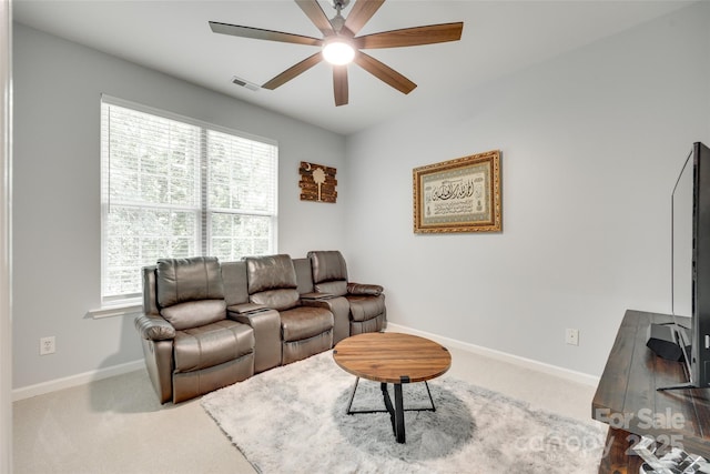 713 Torrey Pines Ln, Fort Mill, SC 29715 - living area featuring a ceiling fan and carpet floors