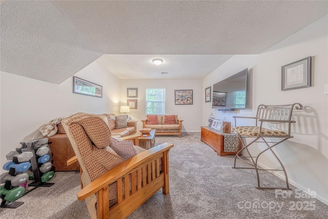 6418 Tivoli Ct, Charlotte, NC 28211 - carpeted living room with a textured ceiling and baseboards