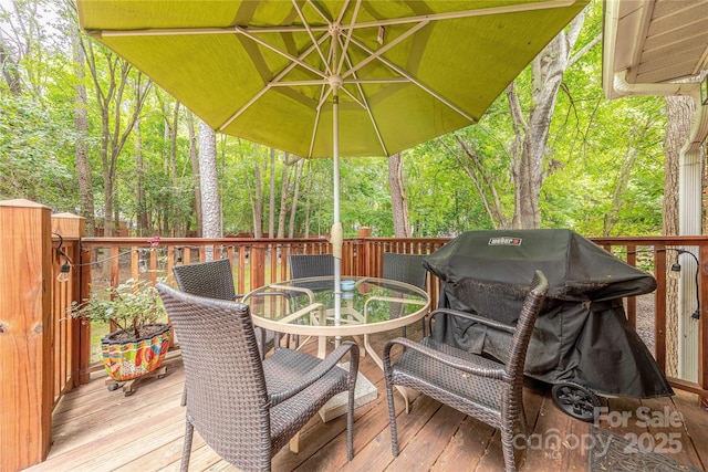 6418 Tivoli Ct, Charlotte, NC 28211 - wooden deck with outdoor dining area and grilling area