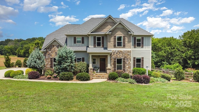 7805 Crooked Creek Church Rd, Monroe, NC 28110 - craftsman inspired home with stone siding and board and batten siding