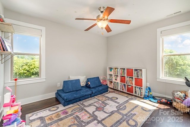 7805 Crooked Creek Church Rd, Monroe, NC 28110 - playroom with wood finished floors and a ceiling fan