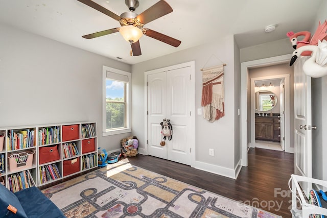 7805 Crooked Creek Church Rd, Monroe, NC 28110 - living area with wood finished floors and a ceiling fan