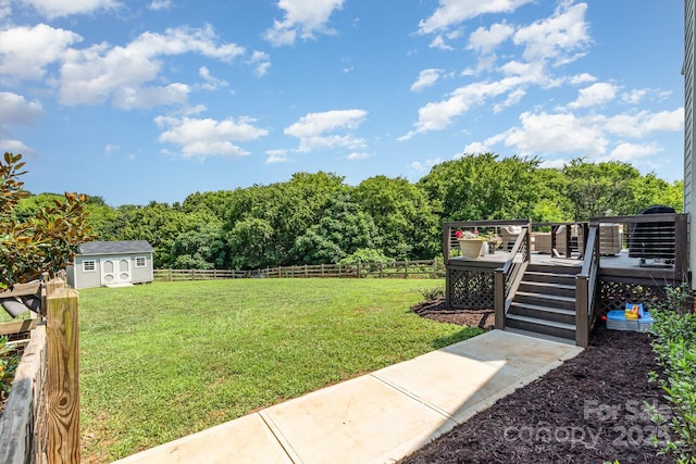 7805 Crooked Creek Church Rd, Monroe, NC 28110 - view of yard with a deck and a shed