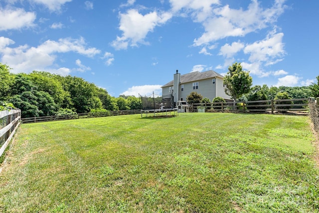 7805 Crooked Creek Church Rd, Monroe, NC 28110 - fenced backyard with a trampoline and a rural view
