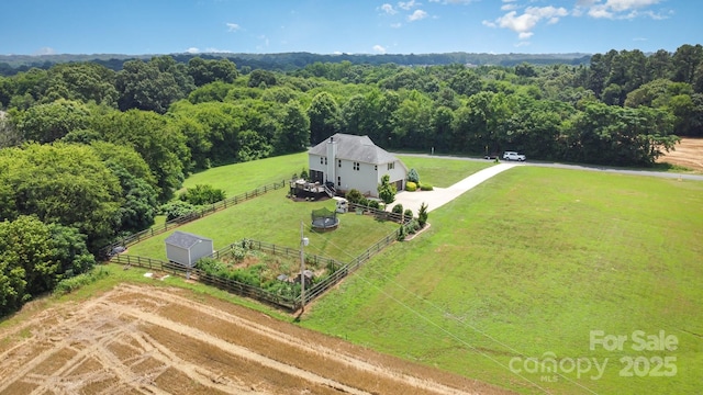 7805 Crooked Creek Church Rd, Monroe, NC 28110 - overview of rural landscape with agricultural land and a forest