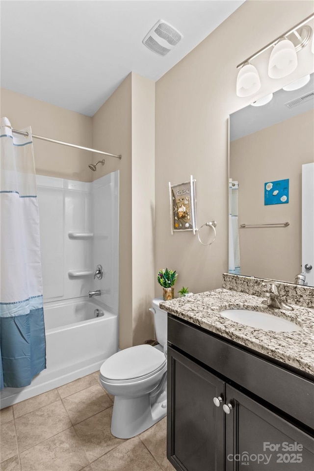 3835 Norman View Dr, Sherrills Ford, NC 28673 - bathroom featuring vanity, shower / bath combo, and tile patterned flooring