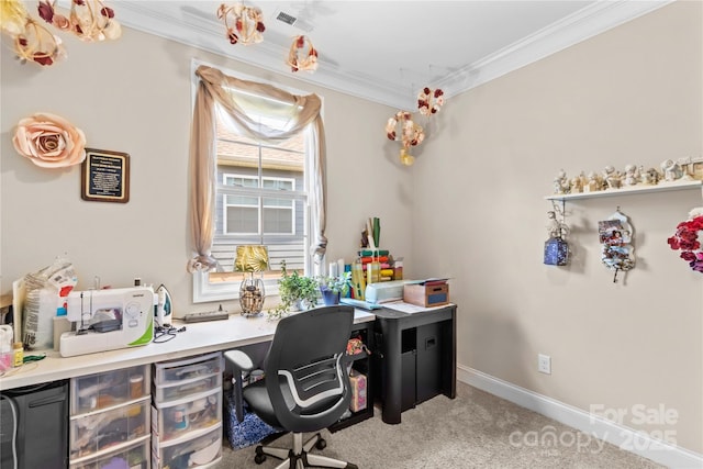 3835 Norman View Dr, Sherrills Ford, NC 28673 - carpeted office with ornamental molding and baseboards
