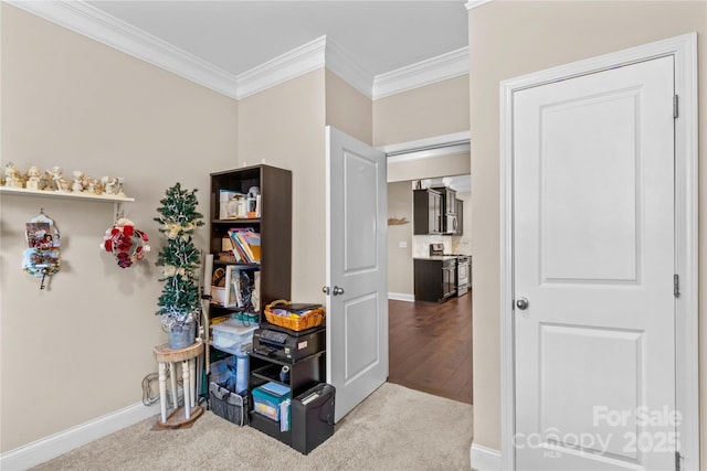 3835 Norman View Dr, Sherrills Ford, NC 28673 - hallway with ornamental molding and carpet