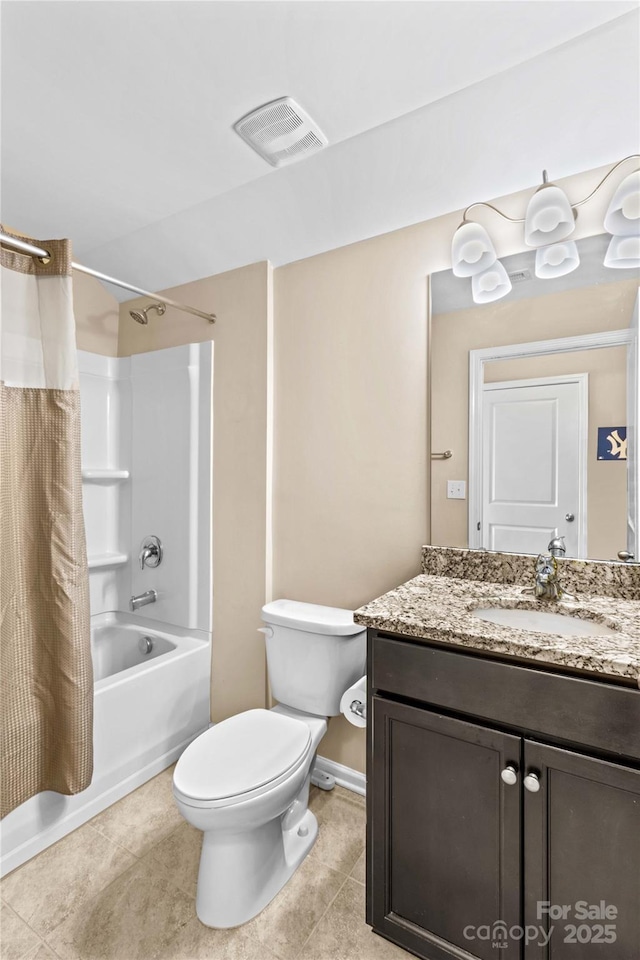 3835 Norman View Dr, Sherrills Ford, NC 28673 - bathroom with vanity, shower / tub combo with curtain, and tile patterned floors