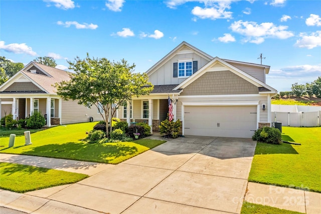 3835 Norman View Dr, Sherrills Ford, NC 28673 - craftsman-style home with board and batten siding, covered porch, concrete driveway, and stone siding