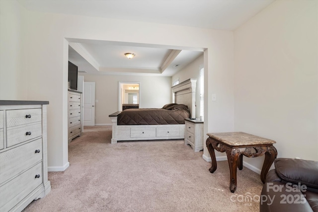 12704 Franklin Square Rd, Charlotte, NC 28213 - bedroom featuring light carpet and a tray ceiling
