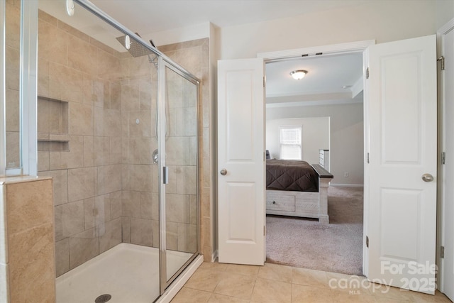 12704 Franklin Square Rd, Charlotte, NC 28213 - ensuite bathroom with a shower stall and tile patterned flooring