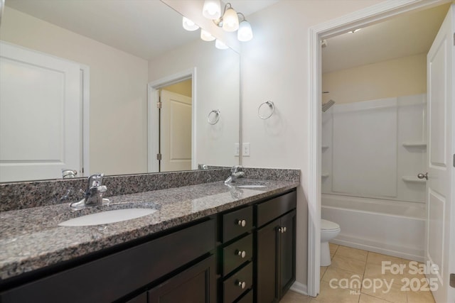 12704 Franklin Square Rd, Charlotte, NC 28213 - bathroom with double vanity, tile patterned floors, and tub / shower combination