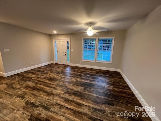 507 Putter Pl, Chester, SC 29706 - entrance foyer with dark wood-type flooring, ceiling fan, and recessed lighting