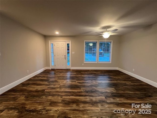 507 Putter Pl, Chester, SC 29706 - entryway featuring dark wood finished floors, ceiling fan, and recessed lighting
