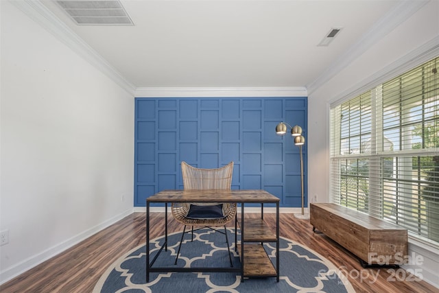 2380 Fairport Dr SE, Concord, NC 28025 - office space with crown molding and dark wood finished floors