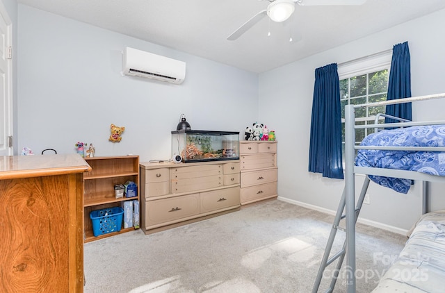 80 Lecline Cir NE, Concord, NC 28025 - carpeted bedroom with a wall unit AC and ceiling fan