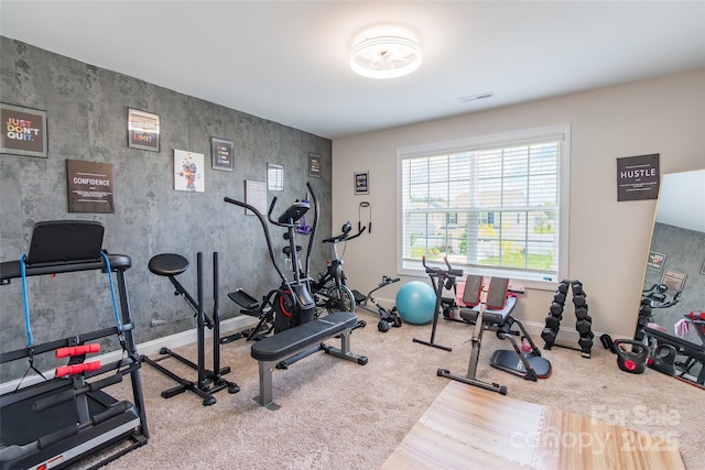 154 Tanner Loop, Troutman, NC 28166 - workout area featuring carpet flooring and baseboards