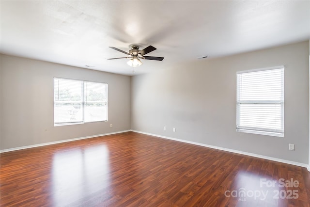 2357 Riding Trail Rd, Gastonia, NC 28054 - spare room featuring ceiling fan and dark wood finished floors