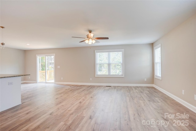 206 N Kayla Dr, Salisbury, NC 28146 - spare room with light wood-style floors and a ceiling fan