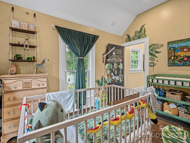 321 Ehringhaus St, Hendersonville, NC 28739 - bedroom with multiple windows and lofted ceiling