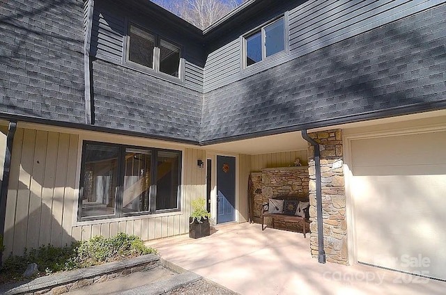617 Norton Fork Rd, Hot Springs, NC 28743 - property entrance with roof with shingles and stone siding