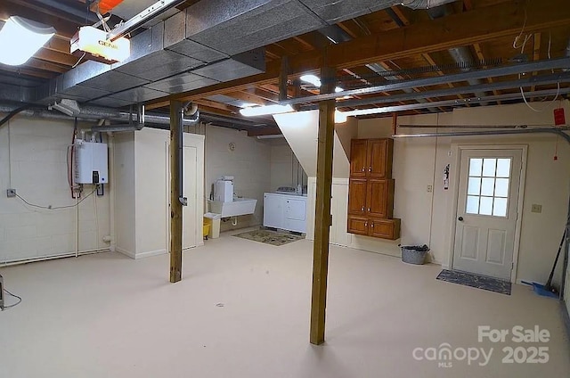 617 Norton Fork Rd, Hot Springs, NC 28743 - basement with washing machine and dryer and water heater