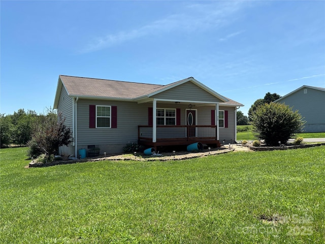 72 Helens Way, Taylorsville, NC 28681 - view of front of property with covered porch, a front yard, and roof with shingles