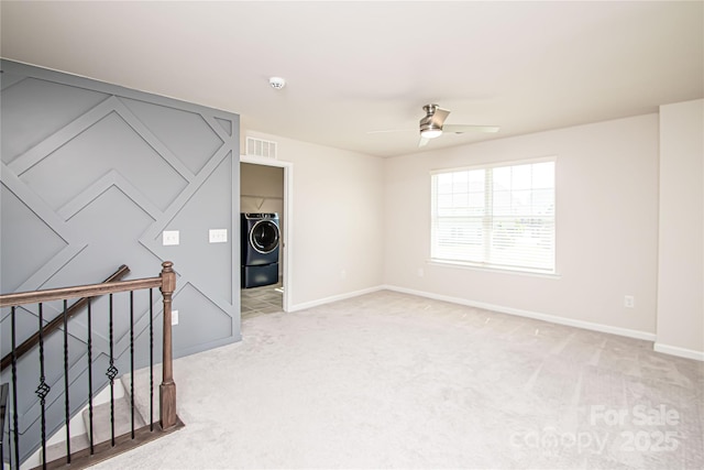 17718 Terryglass Ln, Charlotte, NC 28278 - empty room with light carpet, ceiling fan, and a smoke detector
