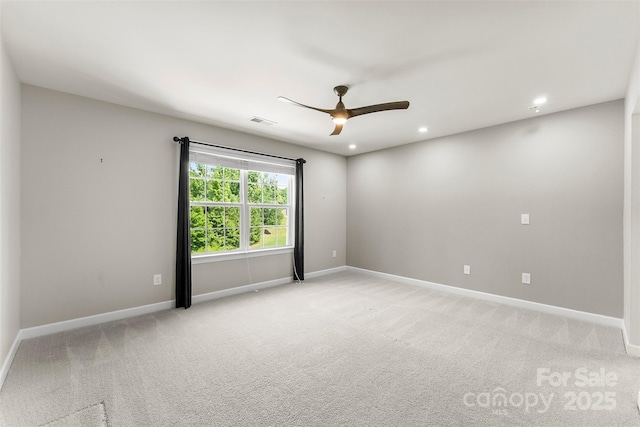 2525 Surveyor General Dr, Waxhaw, NC 28173 - unfurnished room with a ceiling fan, light carpet, and recessed lighting