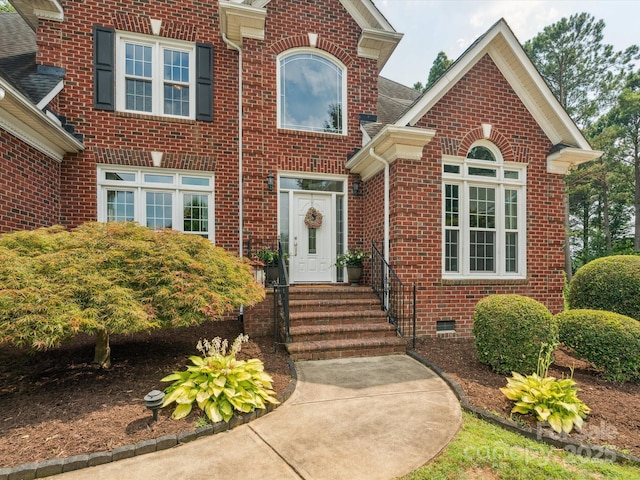 13101 Kensworth Ct, Charlotte, NC 28277 - view of front facade featuring brick siding and crawl space