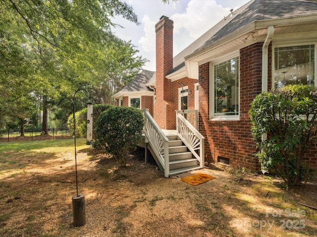 13101 Kensworth Ct, Charlotte, NC 28277 - rear view of property with brick siding, a chimney, and roof with shingles