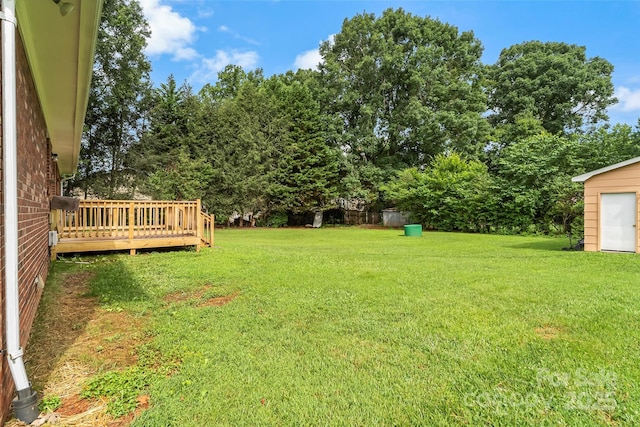 4146 Old State Rd, Newton, NC 28658 - view of grassy yard featuring a wooden deck