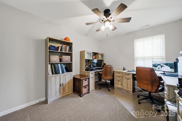 224 Eagle Creek Rd, Clover, SC 29710 - office area with a ceiling fan and light carpet