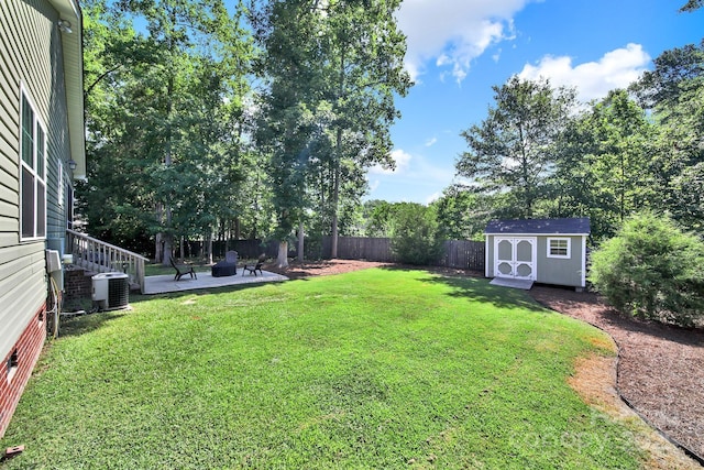224 Eagle Creek Rd, Clover, SC 29710 - fenced backyard with a storage shed and a patio area