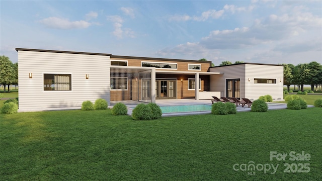 1 Constant Ln, Columbus, NC 28722 - back of property featuring a patio area, a lawn, and an outdoor pool