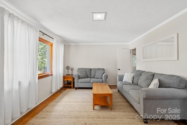 211 Woodland Rd, Tryon, NC 28782 - living room with wood finished floors and ornamental molding