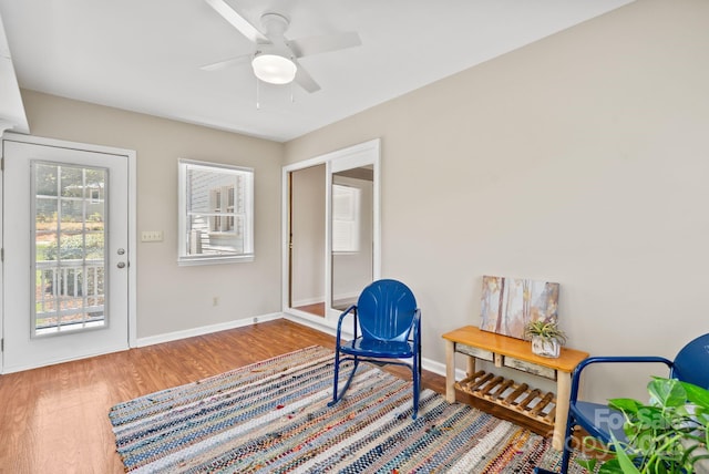 211 Woodland Rd, Tryon, NC 28782 - sitting room with wood finished floors and ceiling fan