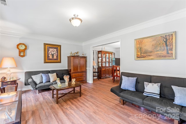 1109 Sunnyview Cir, Matthews, NC 28105 - living area with ornamental molding and light wood finished floors