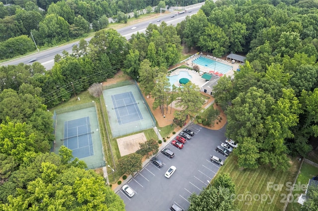 1109 Sunnyview Cir, Matthews, NC 28105 - aerial view of a pool area