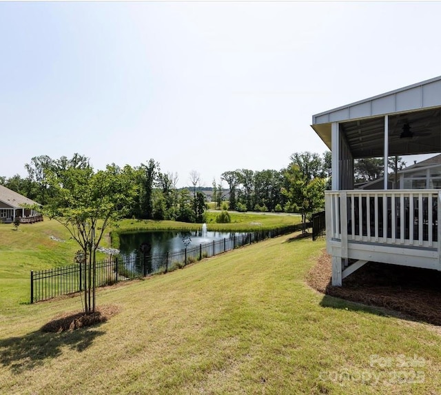 7337 Overjoyed Xing, Charlotte, NC 28215 - view of yard with a water view and a sunroom