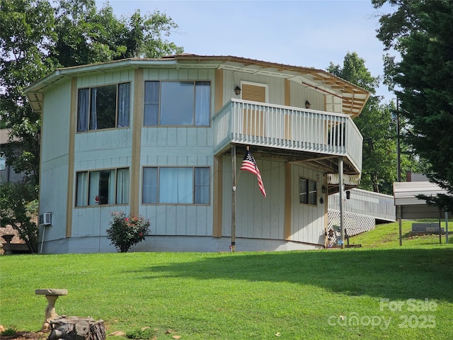 500 Steel Bridge Loop, Hickory, NC 28601 - rear view of house featuring a yard and a balcony