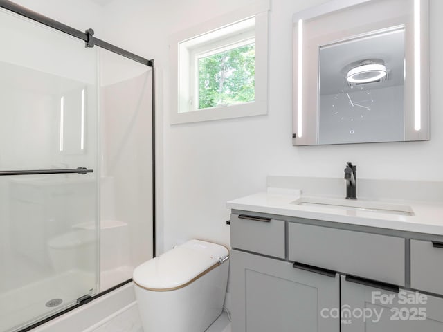6548 Emerald Isle Dr, Sherrills Ford, NC 28673 - bathroom featuring vanity and a shower stall